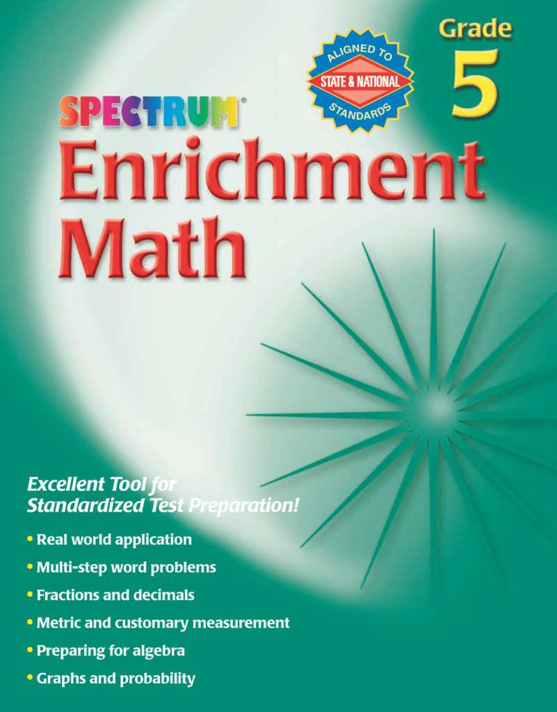 Rich Results on Google's SERP when searching for 'Spectrum Enrichment Math Workbook 5'