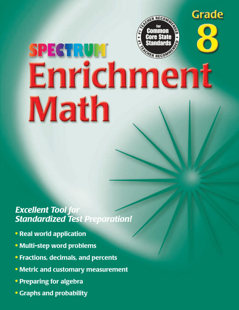 Rich Results on Google's SERP when searching for 'Spectrum Enrichment Math Workbook 8'
